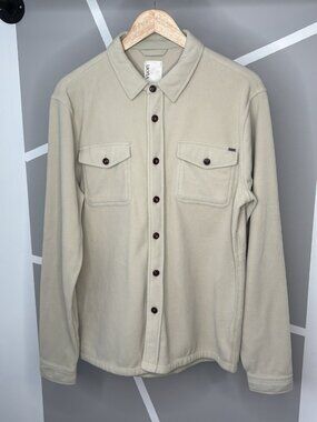 Vuori Aspen Shirt Jac Men's M Pale Green Pear Long Sleeve Button Polartec Fleece